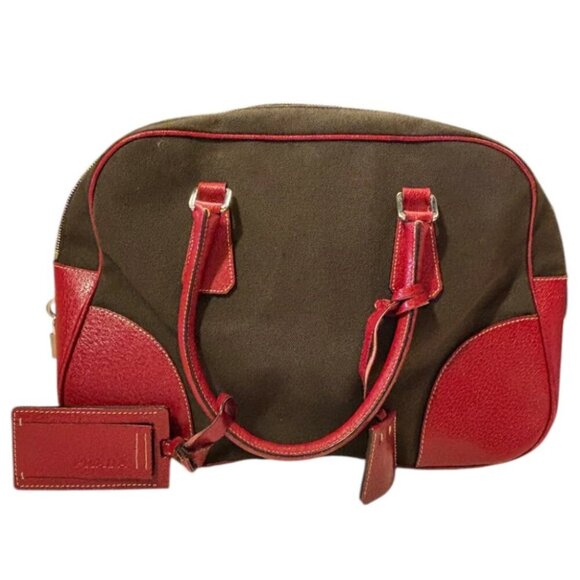 Prada Brown + Red Purse - Picture 1 of 4